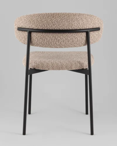 Стул Sevyn, букле кофейный УТ000040252 Stool Group, бежевый коричневый/букле, ножки/металл/чёрный, размеры - *700**** фото 5