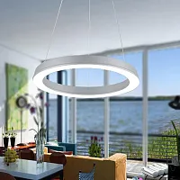 Светильник подвесной LED Bona V1752-PL Moderli белый 1 лампа, основание белое в стиле хай-тек кольца