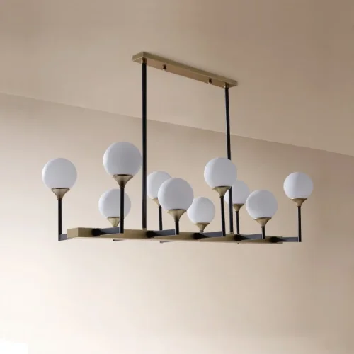 Светильник подвесной ERA LONG 140660-26 ImperiumLoft белый на 10 ламп, основание латунь в стиле современный фото 3