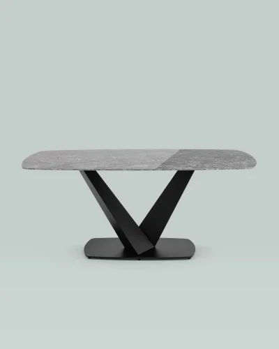 Стол обеденный Аврора, 180*90, керамика черная УТ000036907 Stool Group столешница чёрная из керамика фото 6