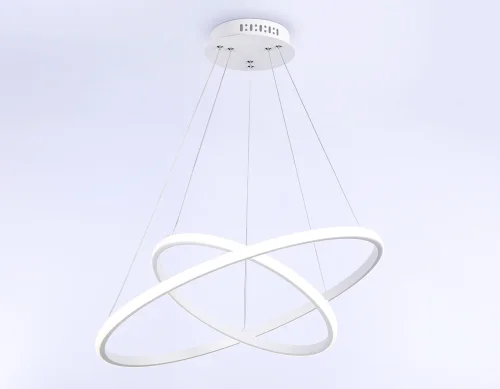 Светильник подвесной LED FL40811 Ambrella light белый 1 лампа, основание белое в стиле хай-тек современный кольца фото 2