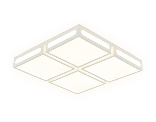Светильник потолочный LED с пультом Comfort parus FS1889 Ambrella light белый 1 лампа, основание белое в стиле современный хай-тек квадраты фото 2