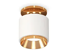 Светильник накладной Techno spot XS7510120 Ambrella light белый на 1 лампу, основание золотое в стиле хай-тек современный круглый