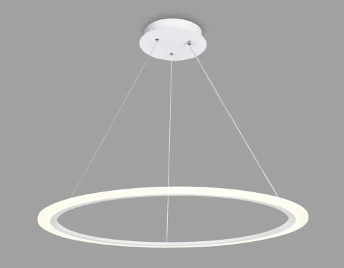 Светильник подвесной LED с пультом FA4345 Ambrella light белый 1 лампа, основание белое в стиле современный хай-тек минимализм с пультом кольца фото 3