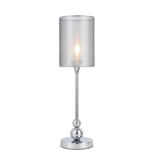 Настольная лампа Pazione SLE107104-01 Evoluce серая серебряная 1 лампа, основание хром металл в стиле современный 