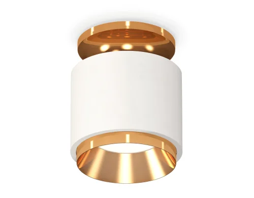 Светильник накладной Techno spot XS7510120 Ambrella light белый 1 лампа, основание золотое в стиле современный хай-тек круглый