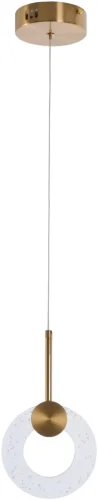 Светильник подвесной LED Lora MR1082-PL MyFar прозрачный на 1 лампу, основание золотое в стиле современный 