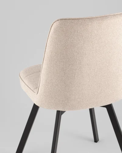 Стул Pleid, вращающийся, кремовый, сиденье УТ000040524 Stool Group, кремовый/рогожка, ножки/металл/чёрный, размеры - *855**** фото 3