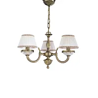 Люстра подвесная  L 4660/3 Reccagni Angelo белая на 3 лампы, основание античное бронза в стиле классический 