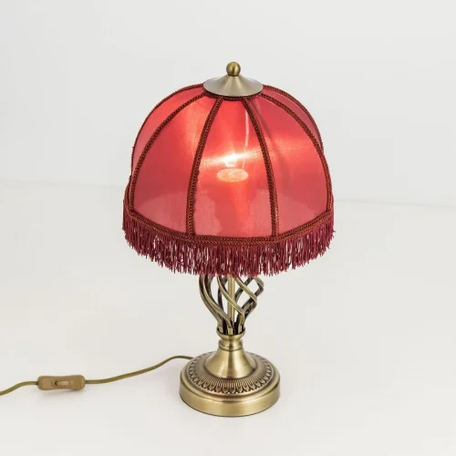 Настольная лампа Базель CL407803 Citilux красная 1 лампа, основание бронзовое металл в стиле классический кантри  фото 2