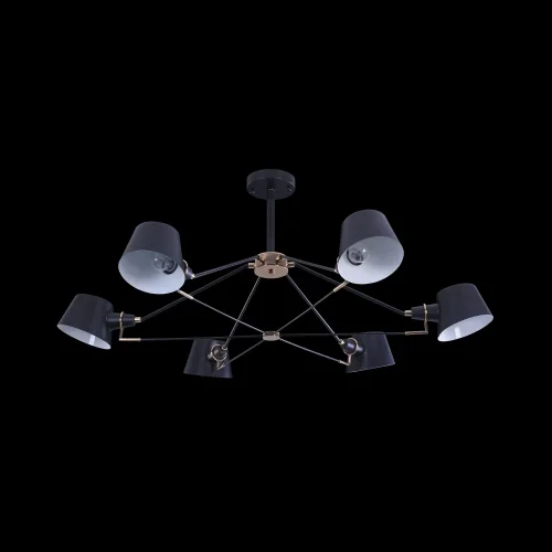 Люстра потолочная Abigail FR5038-CL-06-B Freya чёрная на 6 ламп, основание чёрное в стиле современный хай-тек  фото 2