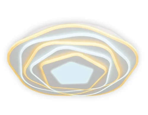 Люстра потолочная LED с пультом FA814 Ambrella light белая на 1 лампа, основание белое в стиле хай-тек с пультом квадраты