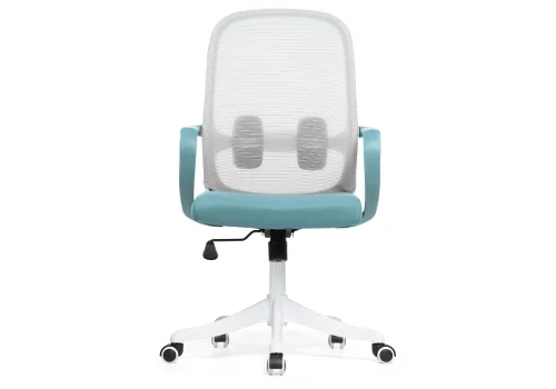Компьютерное кресло Bust gray / blue / white 15796 Woodville, серый голубой/ткань, ножки/пластик/белый, размеры - *1110***600*600 фото 3