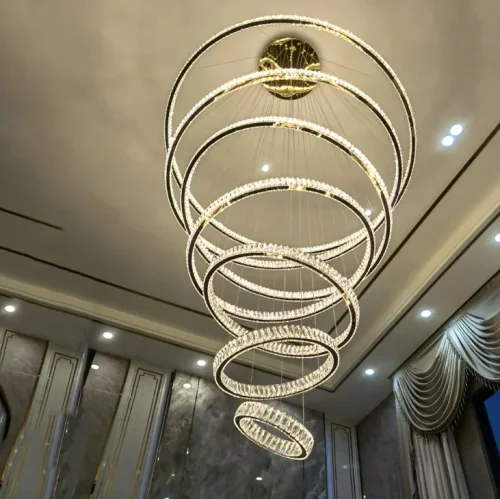 Люстра подвесная BERTOLDA B CAS D20+40+60+80+100 219928-23 ImperiumLoft прозрачная на 5 ламп, основание латунь в стиле современный фото 6