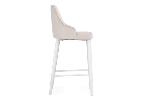 Полубарный стул Атани кремово-дымчатый / белый 528459 Woodville, кремовый/велюр, ножки/металл/белый, размеры - ****480*440 фото 3