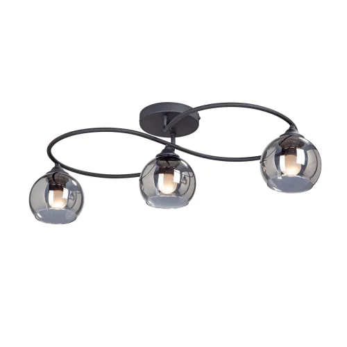 Люстра потолочная V4965-1/3PL Vitaluce чёрная серая на 3 лампы, основание чёрное в стиле арт-деко Люстра потолочная V4965-1/3PL Vitaluce чёрная серая на 3 лампы, основание чёрное в стиле арт-деко
