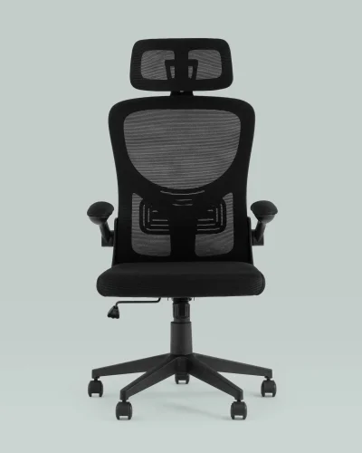 Кресло офисное TopChairs Airone, черный УТ000036682 Stool Group, чёрный/сетка текстиль, ножки/металл/чёрный, размеры - ***** фото 2