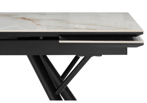 Керамический стол Ворен 180(240)x90 calacatta gold / черный 621190 Woodville столешница белая мрамор из керамика фото 5