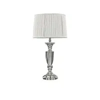 Настольная лампа KATE-3 TL1 Ideal Lux белая на 1 лампу, основание прозрачное хром хрусталь металл в стиле современный 