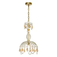 Светильник подвесной Hesperia LSP-8836 Lussole прозрачный 1 лампа, основание золотое в стиле модерн 