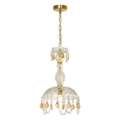 Светильник подвесной Hesperia LSP-8836 Lussole прозрачный 1 лампа, основание золотое в стиле современный 