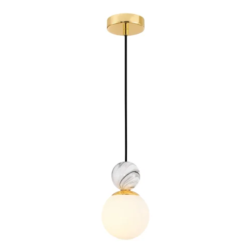 Светильник подвесной Sangamarmer 3010-1P Favourite белый 1 лампа, основание золотое в стиле современный 