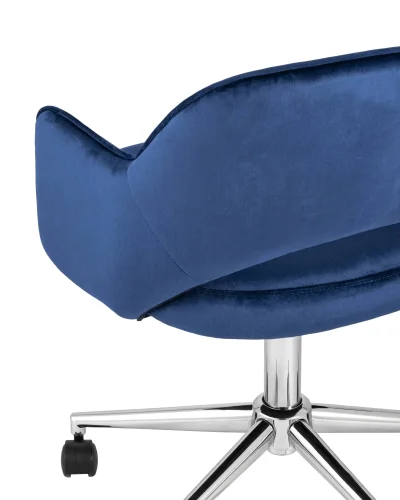 Кресло офисное Кларк, велюр, синий УТ000005057 Stool Group, синий/велюр, ножки/металл/хром, размеры - ****540*590 фото 4