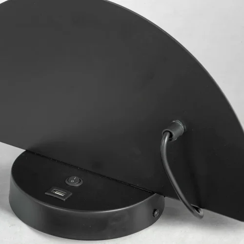 Бра с выключателем с usb Cozy LSP-8230 Lussole без плафона на 1 лампа, основание чёрное в стиле современный с полкой фото 3