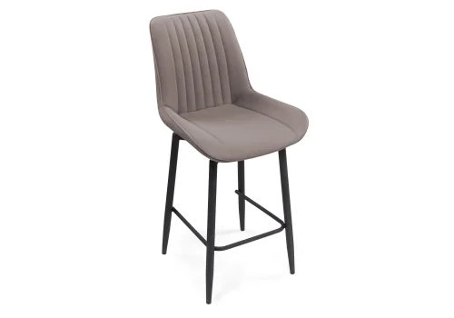 Полубарный стул Седа К крутящийся латте / черный 520603 Woodville, бежевый/велюр, ножки/металл/чёрный, размеры - ****500*580 фото 3