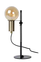 Настольная лампа лофт Malcolm 45578/01/30 Lucide чёрная 1 лампа, основание чёрное металл в стиле лофт современный 