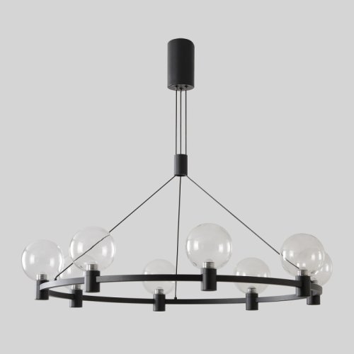 Люстра подвесная ЛЕД DUET SP56W LED BLACK Crystal Lux прозрачная на 1 лампу, основание чёрное в стиле минимализм фото 5