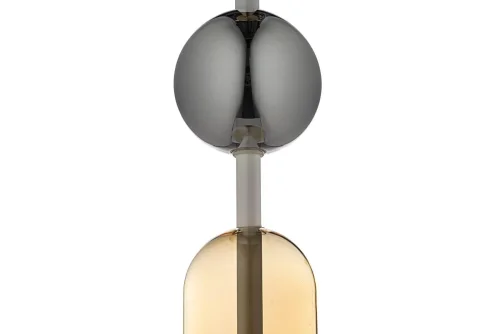 Светильник подвесной LED Canzo L 1.P3 CL Arti Lampadari серый янтарный на 1 лампу, основание золотое в стиле арт-деко современный фото 2