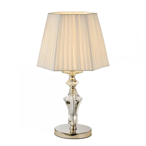 Настольная лампа Giardino OML-86604-01 Omnilux белая 1 лампа, основание хром стекло металл в стиле классический 