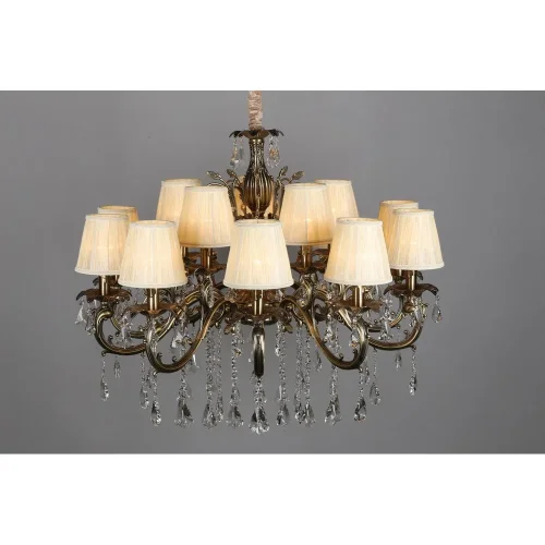 Люстра подвесная Catanzaro OML-30813-15 Omnilux бежевая на 15 ламп, основание бронзовое в стиле классический фото 10