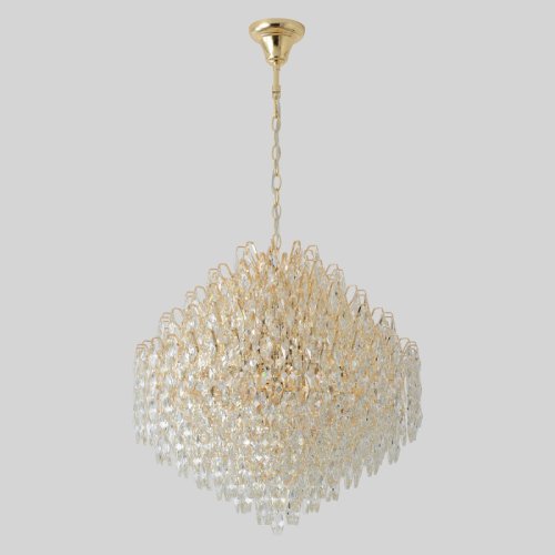 Люстра подвесная HEDONIST SP16 Crystal Lux золотая на 16 ламп, основание золотое в стиле классический флористика фото 2