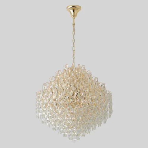 Люстра подвесная HEDONIST SP16 Crystal Lux золотая на 16 ламп, основание золотое в стиле классический флористика фото 2