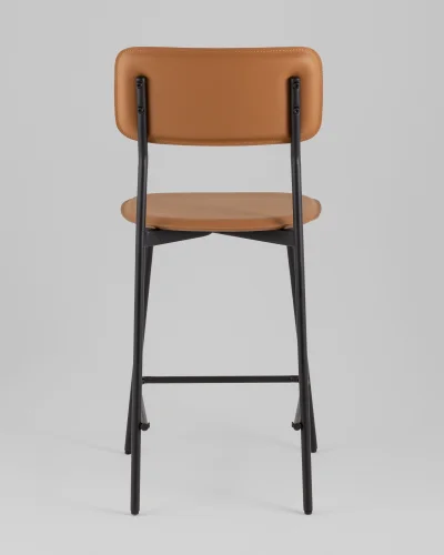 Стул барный Mikkie, коричневый УТ000039225 Stool Group, коричневый/экокожа, ножки/металл/чёрный, размеры - ***** фото 4
