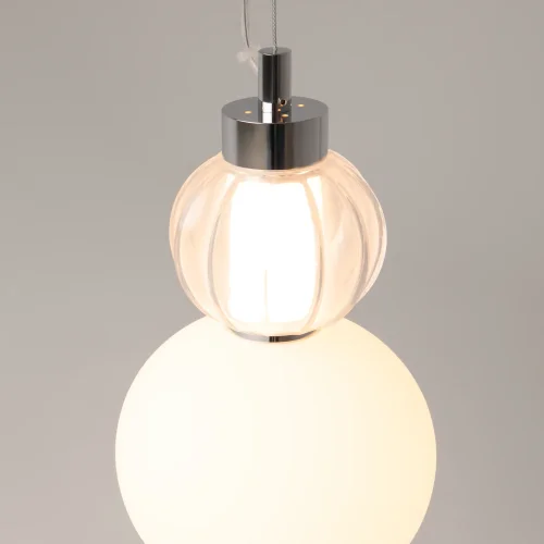 Светильник подвесной LED Collar P069PL-L17CH3K Maytoni прозрачный на 1 лампу, основание хром в стиле современный шар фото 6
