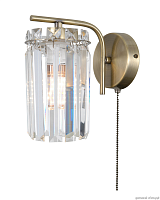 Бра с выключателем Everly V10750-1W Moderli прозрачный 1 лампа, основание бронзовое в стиле классика модерн 