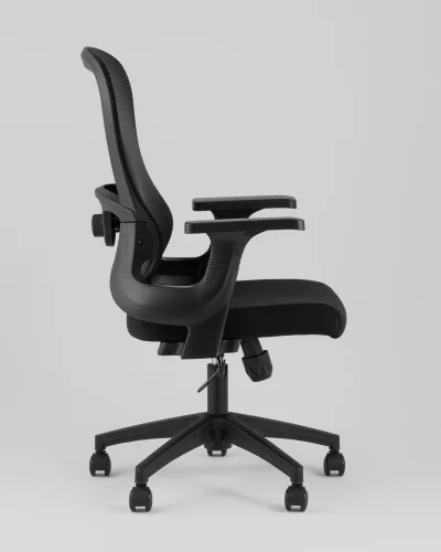 Кресло офисное TopChairs Petal, черный УТ000040045 Stool Group, чёрный/сетка текстиль, ножки/полимер/чёрный, размеры - 960*1160**** фото 6