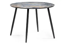 Стеклянный стол Анселм 100х76 магеллан / черный 532380 Woodville столешница разноцветная из стекло