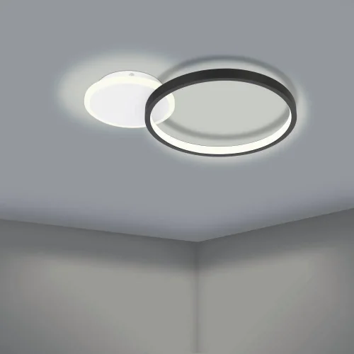 Светильник потолочный LED Gafares 900421 Eglo чёрный 1 лампа, основание белое в стиле минимализм современный кольца фото 4