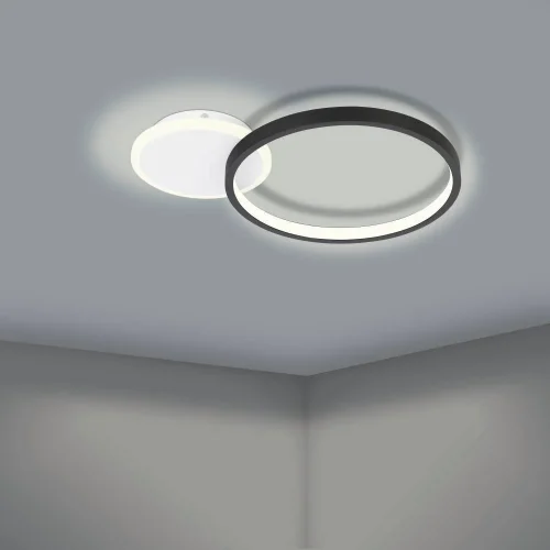 Светильник потолочный LED Gafares 900421 Eglo чёрный на 1 лампу, основание белое в стиле современный минимализм кольца фото 4