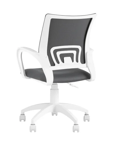 Кресло оператора Topchairs ST-BASIC-W серая ткань 26-25 крестовина белый пластик УТ000036061 Stool Group, серый/ткань, ножки/пластик/белый, размеры - ****635*605 фото 6