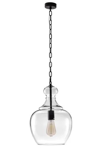 Светильник подвесной CONSTANCIA SP1 BROWN Crystal Lux прозрачный 1 лампа, основание коричневое в стиле лофт 
