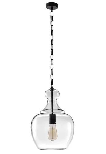 Светильник подвесной CONSTANCIA SP1 BROWN Crystal Lux прозрачный на 1 лампу, основание коричневое в стиле лофт 