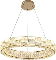 Люстра подвесная LED с пультом Gabbana 4014/03/06P Stilfort прозрачная на 1 лампу, основание золотое в стиле современный кольца с пультом