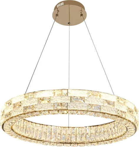 Люстра подвесная LED с пультом Gabbana 4014/03/06P Stilfort прозрачная на 1 лампу, основание золотое в стиле современный кольца с пультом