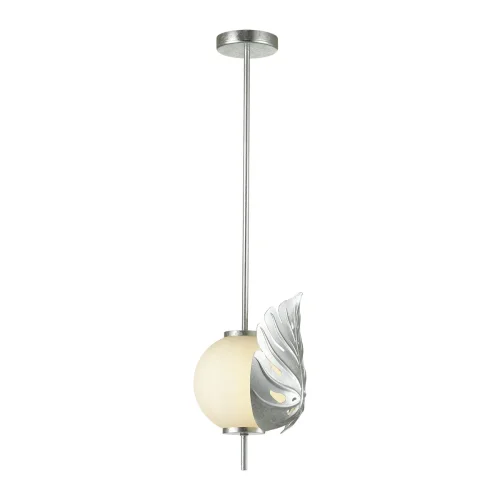 Светильник подвесной Jungle 4865/1 Odeon Light серебряный 1 лампа, основание серебряное в стиле современный флористика арт-деко  фото 2