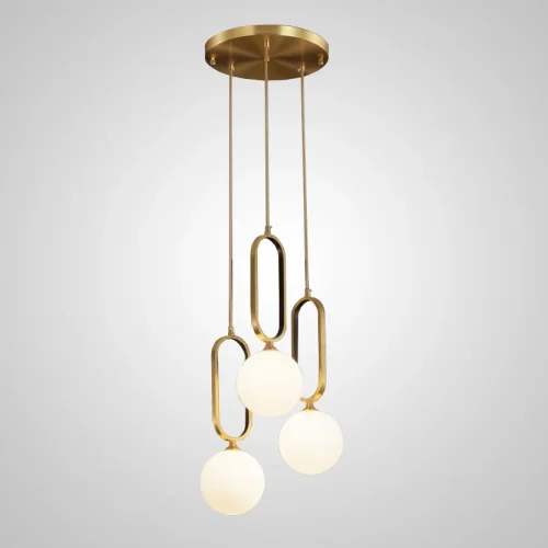 Светильник подвесной VITAL TRIO 212507-23 ImperiumLoft белый на 3 лампы, основание латунь в стиле современный 